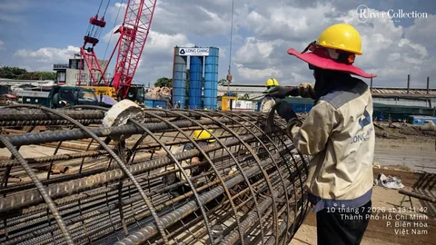Hình ảnh máy móc tại công trường River Collection